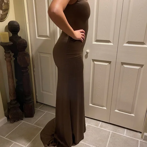 Vintage Satin Badgley Mischka Satin Gown - Picture 2 of 11